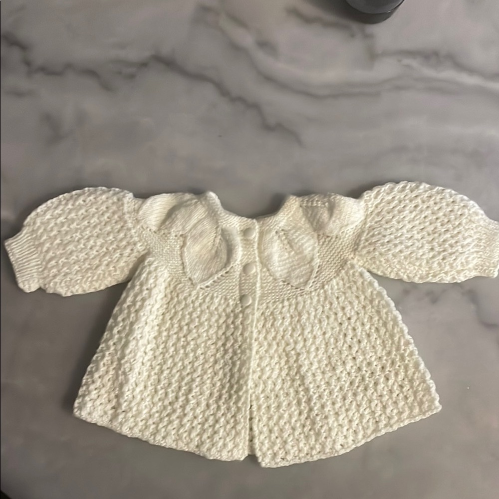 Cozy White Knit Kids Sweater